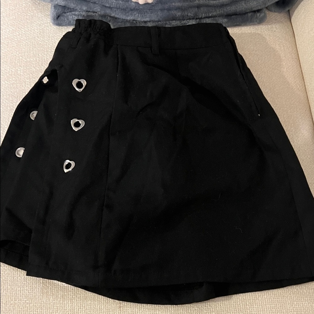 Hot Topic Black Skirt with Heart Details